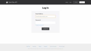 
                            1. Dark Sky API: Log In