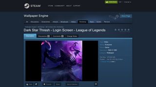 
                            3. Dark Star Thresh - Login Screen - League of ... - Steam Community