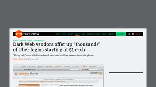 
                            13. Dark Web vendors offer up “thousands” of Uber logins ...