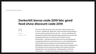 
                            8. Darkorbit bonus code 2019 bbc good food show discount code 2019