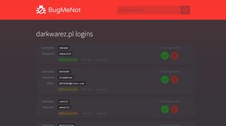 
                            11. darkwarez.pl passwords - BugMeNot