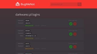 
                            8. darkwarez.pl passwords - BugMeNot