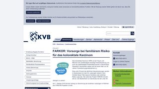
                            8. Darmkrebsvorsorge-Projekt - Kassenärztliche Vereinigung ... - KVB