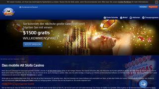 
                            3. Das All Slots Mobil-Casino: $1500 Bonus. - All Slots Online Casino