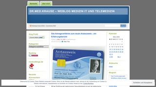 
                            12. Das Antragsverfahren zum neuen Arztausweis – ein Erfahrungsbericht ...