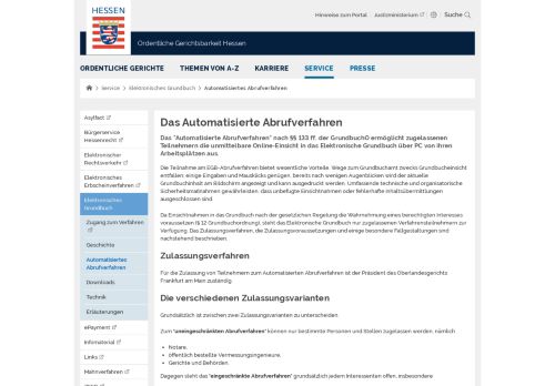 
                            3. Das Automatisierte Abrufverfahren | Ordentliche Gerichtsbarkeit Hessen