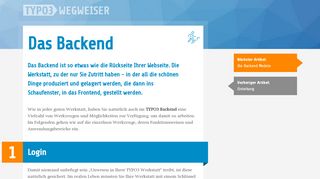 
                            6. Das Backend :: TYPO3 Wegweiser