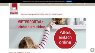 
                            1. Das Bauverein-Mieterportal: Leichter erreichbar - Neusser Bauverein AG