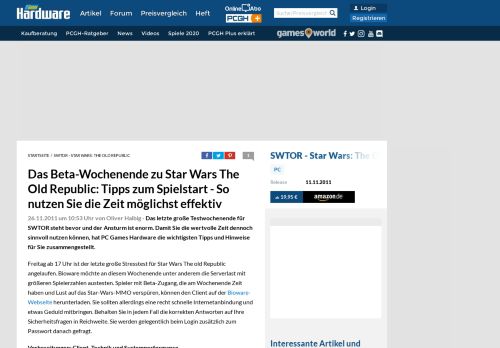 
                            9. Das Beta-Wochenende zu Star Wars The Old Republic: Tipps zum ...