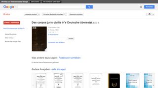 
                            11. Das corpus juris civilis in's Deutsche übersetzt
