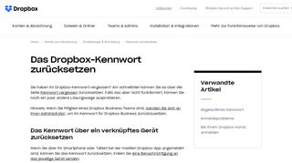 
                            1. Das Dropbox-Kennwort zurücksetzen – Dropbox-Hilfe