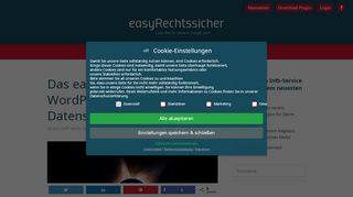 
                            6. Das easy-Rechtssicher Datenschutz-Plugin für Deine Wordpress-Seite