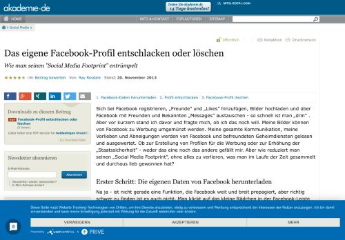 
                            4. Das eigene Facebook-Profil entschlacken oder löschen | akademie.de