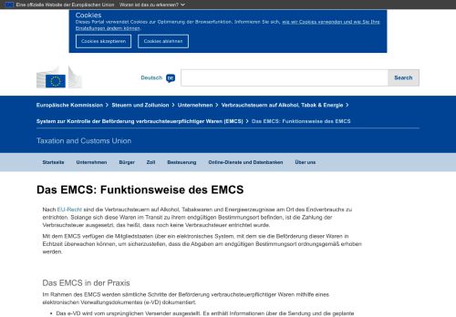 
                            8. Das EMCS: Funktionsweise des EMCS | Taxation and Customs Union