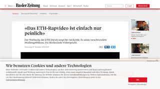 
                            12. «Das ETH-Rapvideo ist einfach nur peinlich» - Schweiz: Standard ...