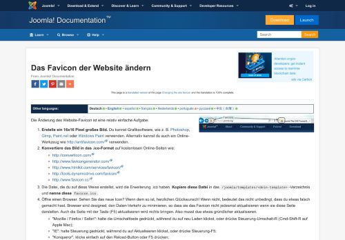 
                            1. Das Favicon der Website ändern - Joomla! Documentation