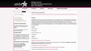 
                            9. Das Finanzreferat | Allgemeiner Studierendenausschuss der FU Berlin