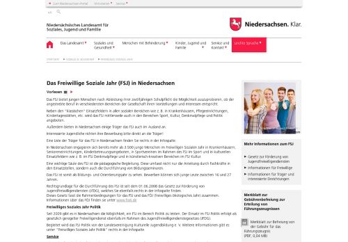 
                            1. Das Freiwillige Soziale Jahr (FSJ) in Niedersachsen | Nds. Landesamt ...