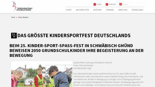 
                            12. Das Größte Kindersportfest Deutschlands - Stadtverband Sport GD