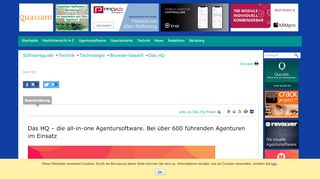 
                            4. Das HQ - Agentursoftware-Guide