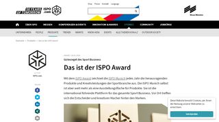 
                            6. Das ist der ISPO Award - ISPO.com