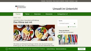 
                            11. Das Klima isst mit | Umwelt im Unterricht: Materialien und Service für ...