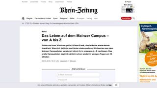 
                            10. Das Leben auf dem Mainzer Campus – von A bis Z - Rhein-Zeitung ...