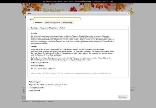
                            4. Das Login bei bugtracker.bitpalast.net scheitert - schneller Webspace ...