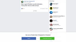 
                            2. Das Login-Problem wurde behoben.... - Castle Clash: Königsduell ...