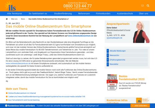 
                            3. Das mobile Online-Studienzentrum fürs Smartphone - ILS