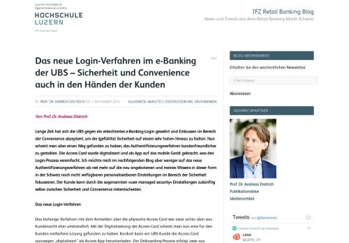 
                            11. Das neue Login-Verfahren im e-Banking der UBS – Sicherheit und ...