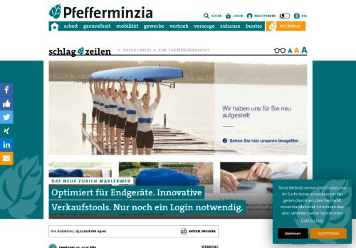 
                            3. Das neue Zurich Maklerweb Optimiert für Endgeräte ... - Pfefferminzia