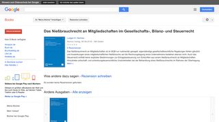 
                            9. Das Nießbrauchrecht an Mitgliedschaften im Gesellschafts-, Bilanz- ...