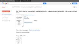 
                            9. Das Recht der Vormundschaft aus den gemeinen in Deutschland ...