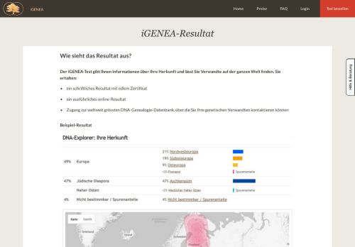 
                            3. Das Resultat eines DNA-Genealogie-Tests von iGENEA