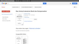 
                            8. Das römisch-deutsche Recht der Kompensation