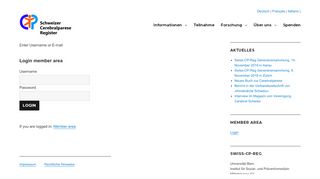 
                            7. Das Schweizer Cerebralparese Register • Login member area • Swiss ...