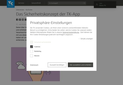 
                            6. Das Sicherheitskonzept der TK-App | Die Techniker