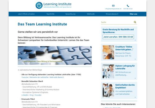 
                            5. Das Team für Sprachkurse & Nachhilfe | Learning Institute