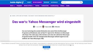 
                            8. Das war's: Yahoo Messenger wird eingestellt - inside handy