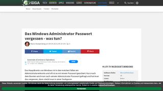 
                            9. Das Windows Administrator Passwort vergessen – was tun? – GIGA