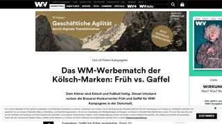 
                            9. Das WM-Werbematch der Kölsch-Marken: Früh vs. Gaffel | W&V