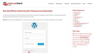 
                            11. Das WordPress Administrator-Passwort ... - InternetWerk GmbH