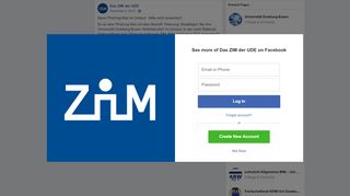 
                            8. Das ZIM der UDE - Neue Phishing Mail im Umlauf - bitte... | Facebook