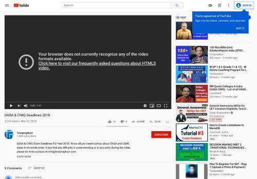 
                            11. DASA & CIWG Deadlines 2018 - YouTube