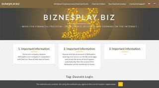 
                            6. Dascoin login - Bizne$Play.biz