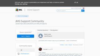 
                            3. Dashboard - AVG Support