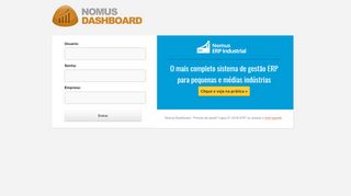 
                            4. dashboard Usuario: Senha: Empresa: Nomus Dashboard - Precisa de ...