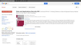 
                            5. Data and Applications Security XXI: 21st Annual IFIP WG 11.3 Working ...