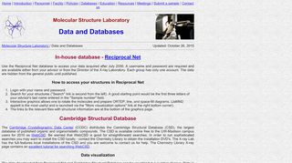 
                            12. Data and Databases - Molecular Structure Laboratory - UW-Madison